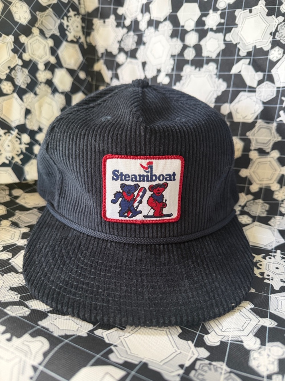 NWT RARE Steamboat Grateful Dead Navy Corduroy Patch Hat ‘dancing bears’ Unisex